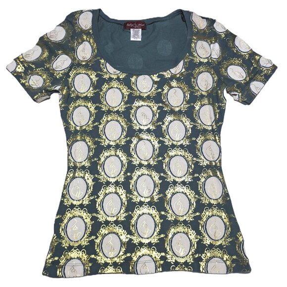 Baby Phat green,Cat Kimora short Sleeve TOP Size M Y2K MADE IN USA Crew Neck - Picture 1 of 6